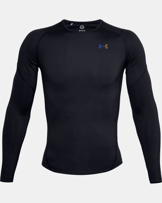 男士UA RUSH™ HeatGear® 2.0強力伸縮型長袖T恤, Black, pdpMainDesktop image number 4